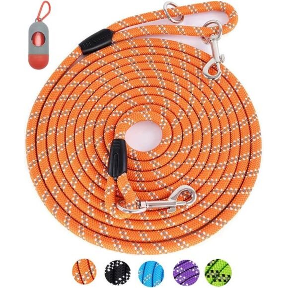 Long Dog Leash for Training 10FT/16FT/20FT/30FT/50FT/100FT, Reflective Tie Out - Picture 1 of 7